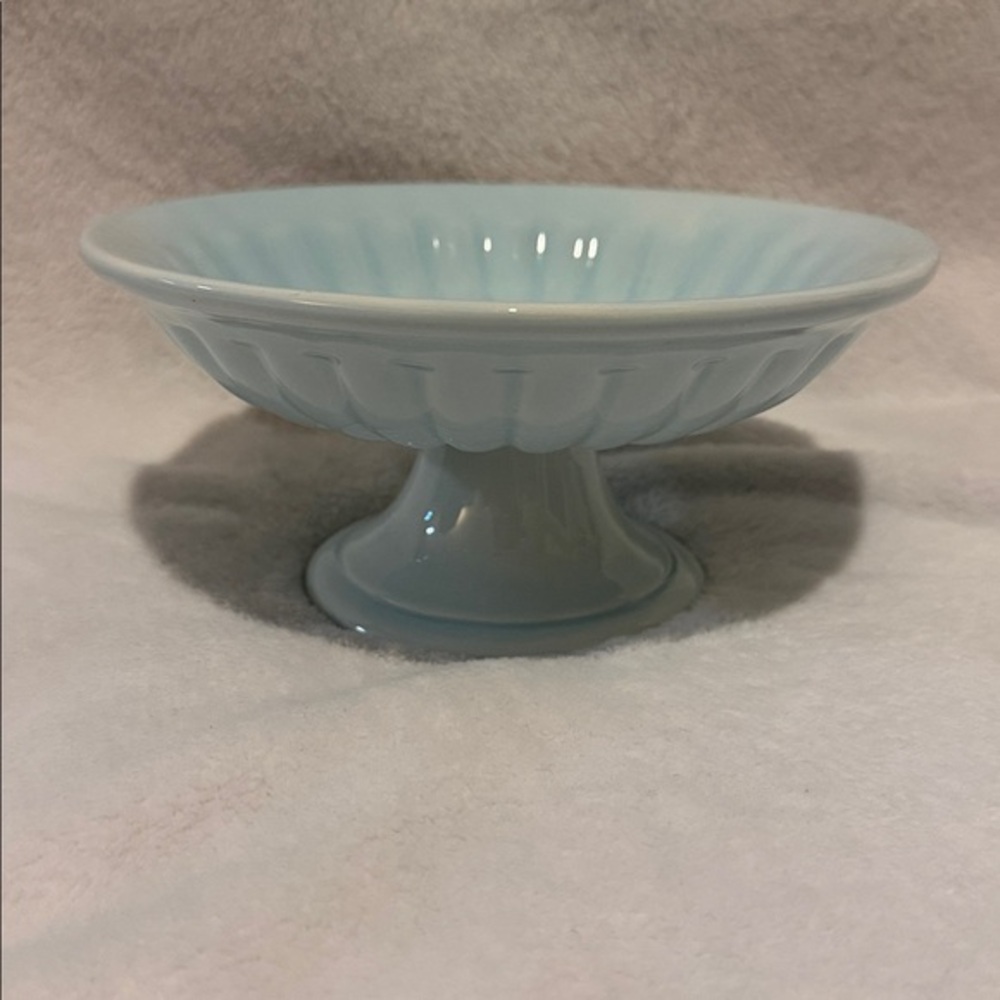Maioliche Jessica Italy Serving Bowl Pedestal 7.5"X 4" Turquoise